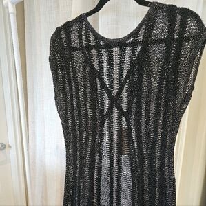 Black Striped X-Pattern Sweater/coverup.